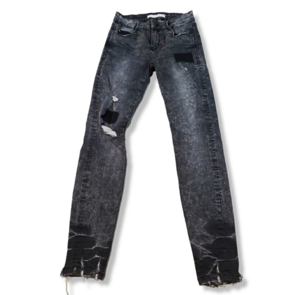 Zara Jeans Size 2 Trafaluc Denim Wear Skinny Distressed Destroyed Stonewashed